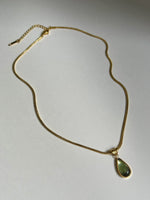Load image into Gallery viewer, Mermaid Green Teardrop Gold Necklace
