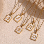 Load image into Gallery viewer, Minimal Accented Pearl Letter Initial Necklace
