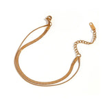 Load image into Gallery viewer, Minimal Herringbone &amp; Dainty Snake Chain Layered Bracelet
