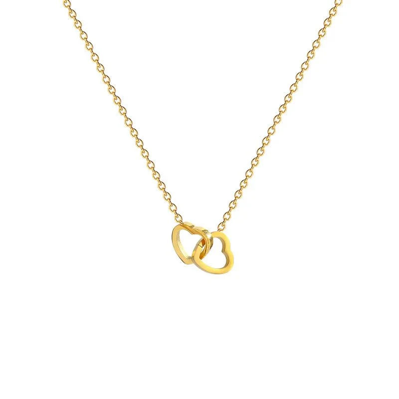 Minimal love lock heart necklace