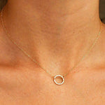 Load image into Gallery viewer, Minimal Textured Circle Necklace
