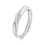 Load image into Gallery viewer, Minimal Wave Textured Couples Rings

