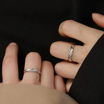 Load image into Gallery viewer, Minimal Wave Textured Couples Rings
