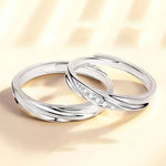 Load image into Gallery viewer, Minimal Wave Textured Couples Rings
