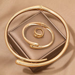 Load image into Gallery viewer, Modern Wrap Choker Necklace, Bracelet, Ring Set

