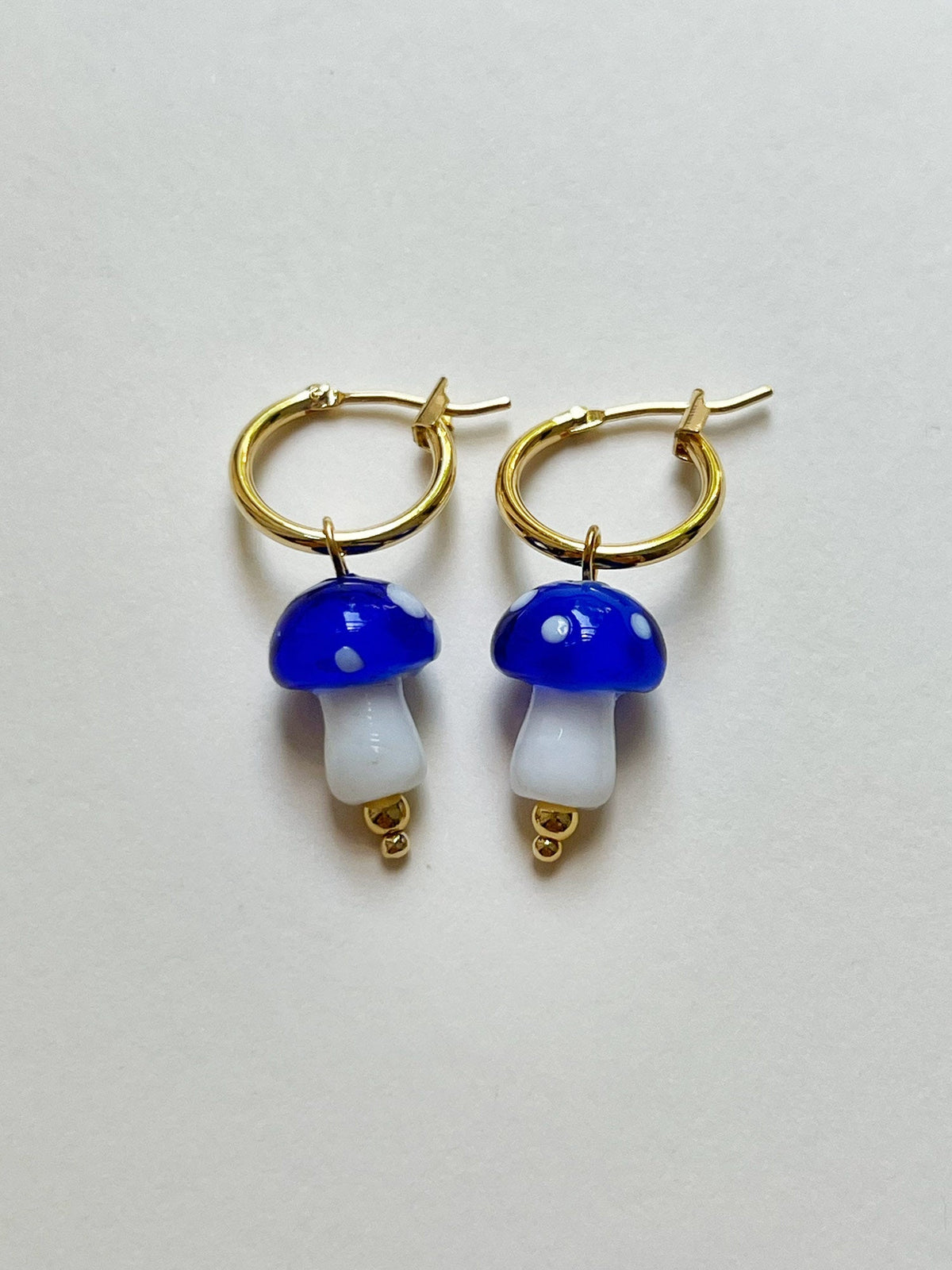 Kira blue mushroom hoop earring