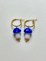 Load image into Gallery viewer, Kira Blue Mushroom Hoop Earring
