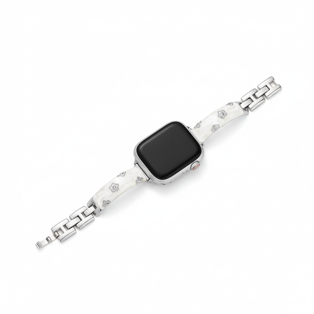 Classic Metal Floral Apple Watch Bands for Women