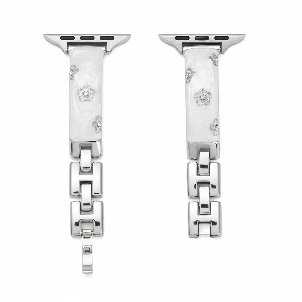 Classic Metal Floral Apple Watch Bands for Women