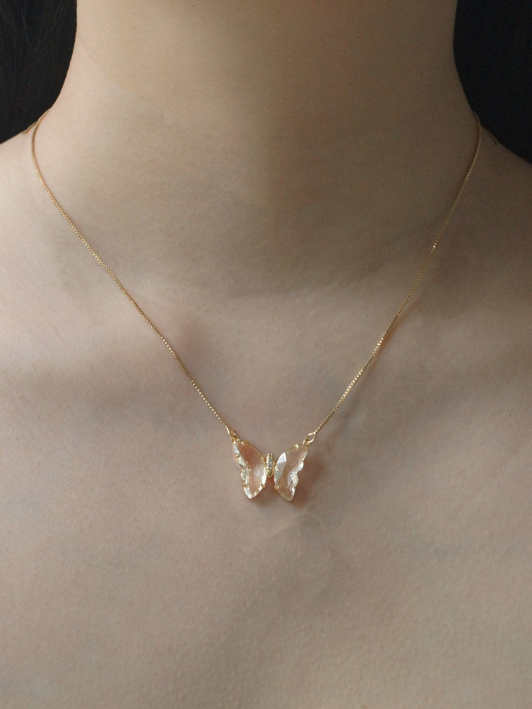 Evelyn Crystal Butterfly Necklace