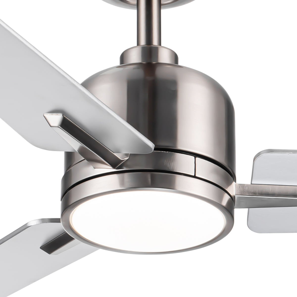 Nøordka Ceiling Fan Fixture Default 48" Modern Sleek Brushed Nickel Ceiling Fan with Light