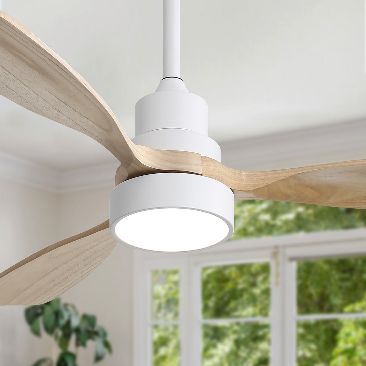 Nøordka Ceiling Fan Fixture Default 48" Modern White Ceiling Fan With Lights