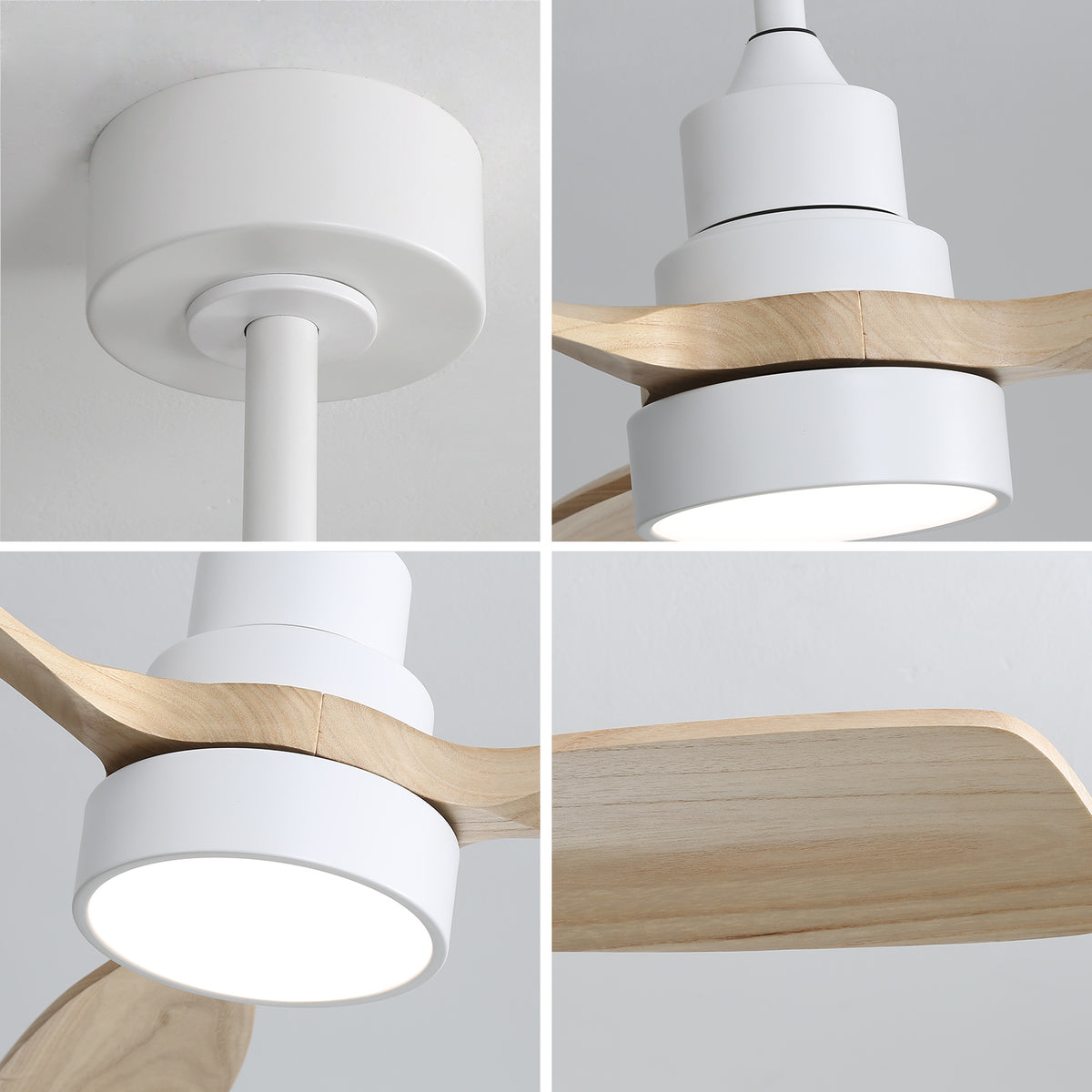 Nøordka Ceiling Fan Fixture Default 48" Modern White Ceiling Fan With Lights