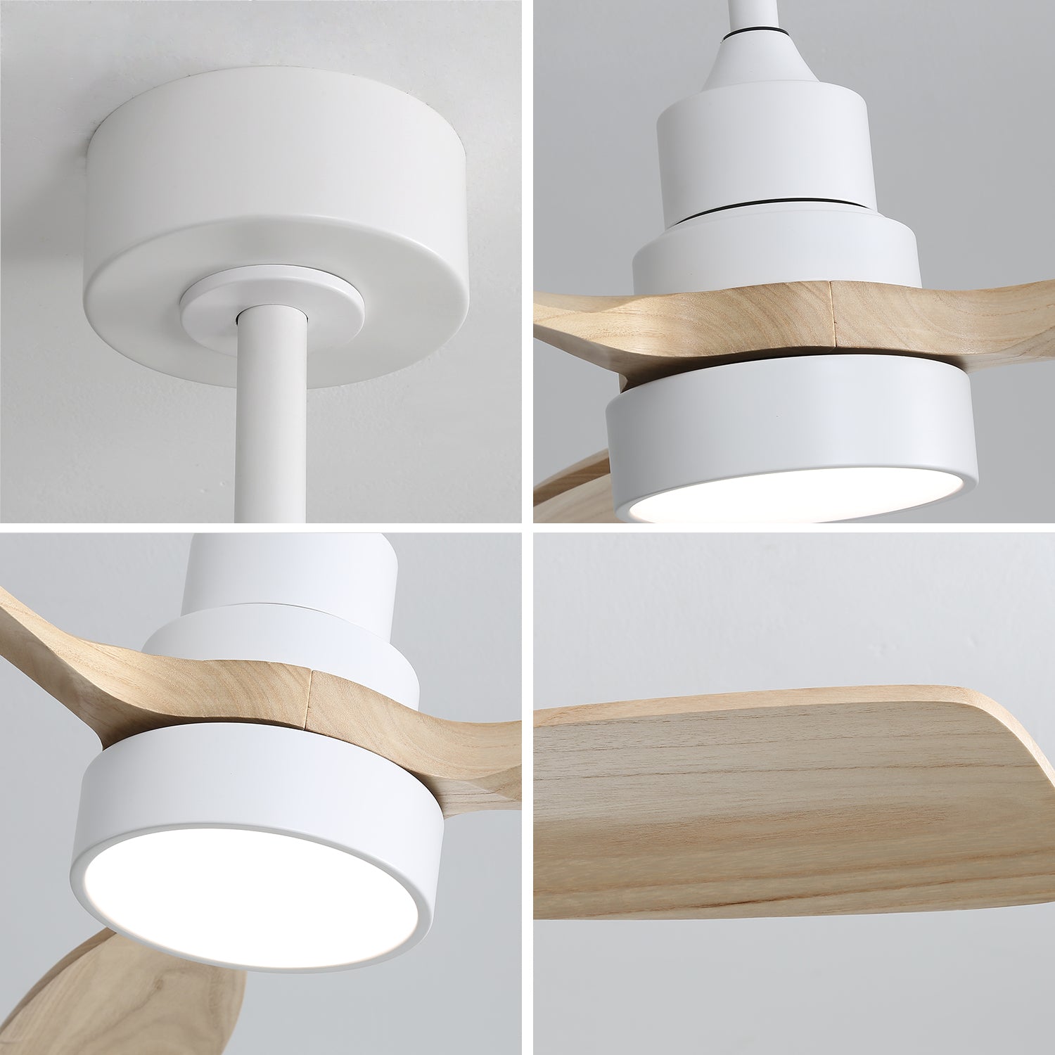 Nøordka Ceiling Fan Fixture Default 48" Modern White Ceiling Fan With Lights