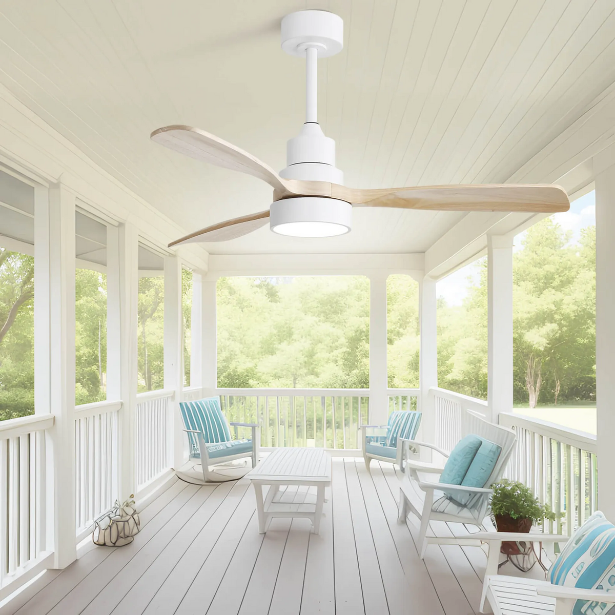 Nøordka Ceiling Fan Fixture Default 48" Nordic Inspired White Ceiling Fan with Light