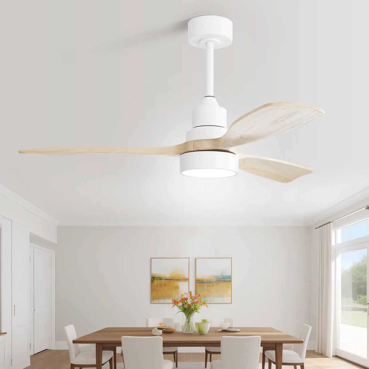 Nøordka Ceiling Fan Fixture Default 48" Nordic Inspired White Ceiling Fan with Light