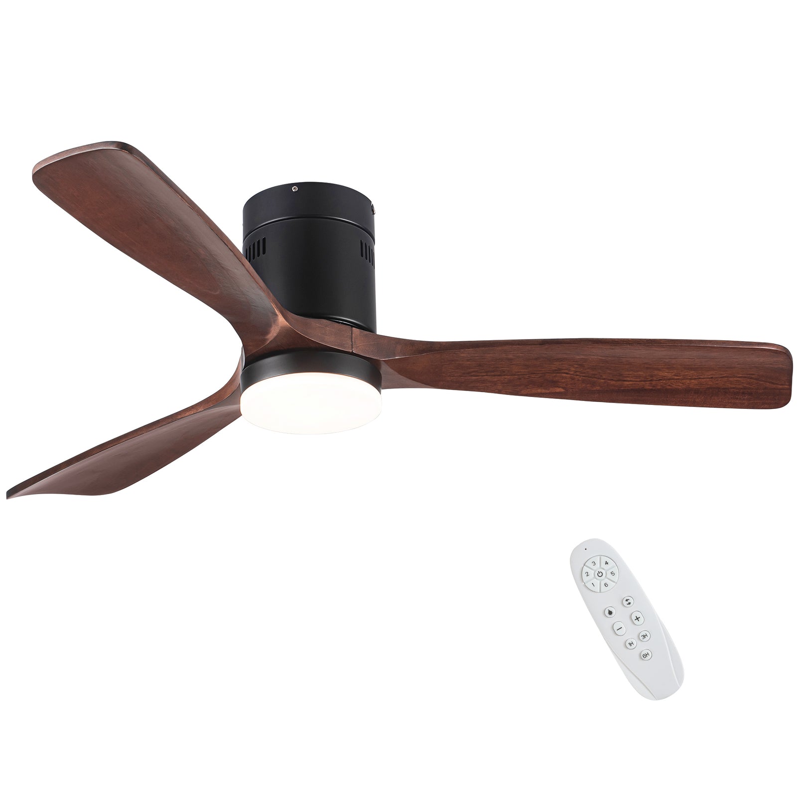 Nøordka Ceiling Fan Fixture Default 52" Modern Sleek Antique Black Ceiling Fan with Light