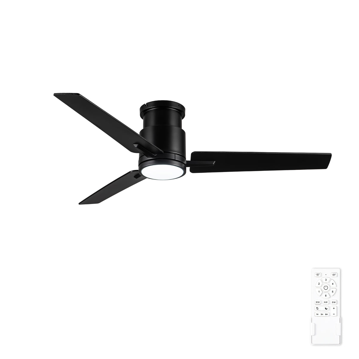 Nøordka Ceiling Fan Fixture Default 52" Modern Sleek Black Ceiling Fan with Light