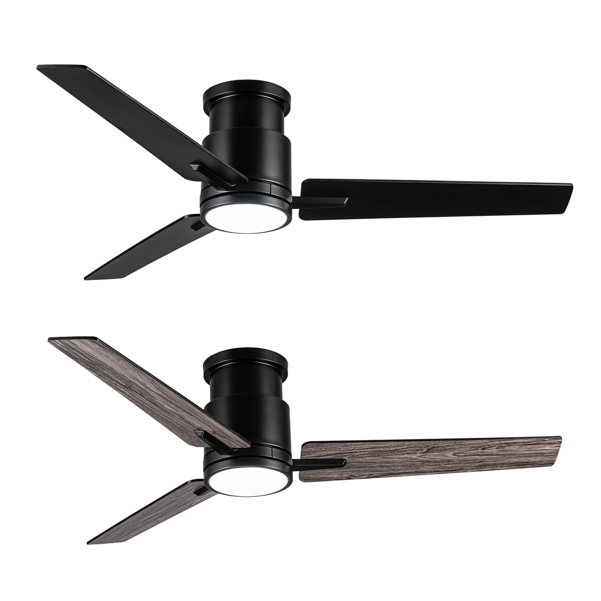 Nøordka Ceiling Fan Fixture Default 52" Modern Sleek Black Ceiling Fan with Light
