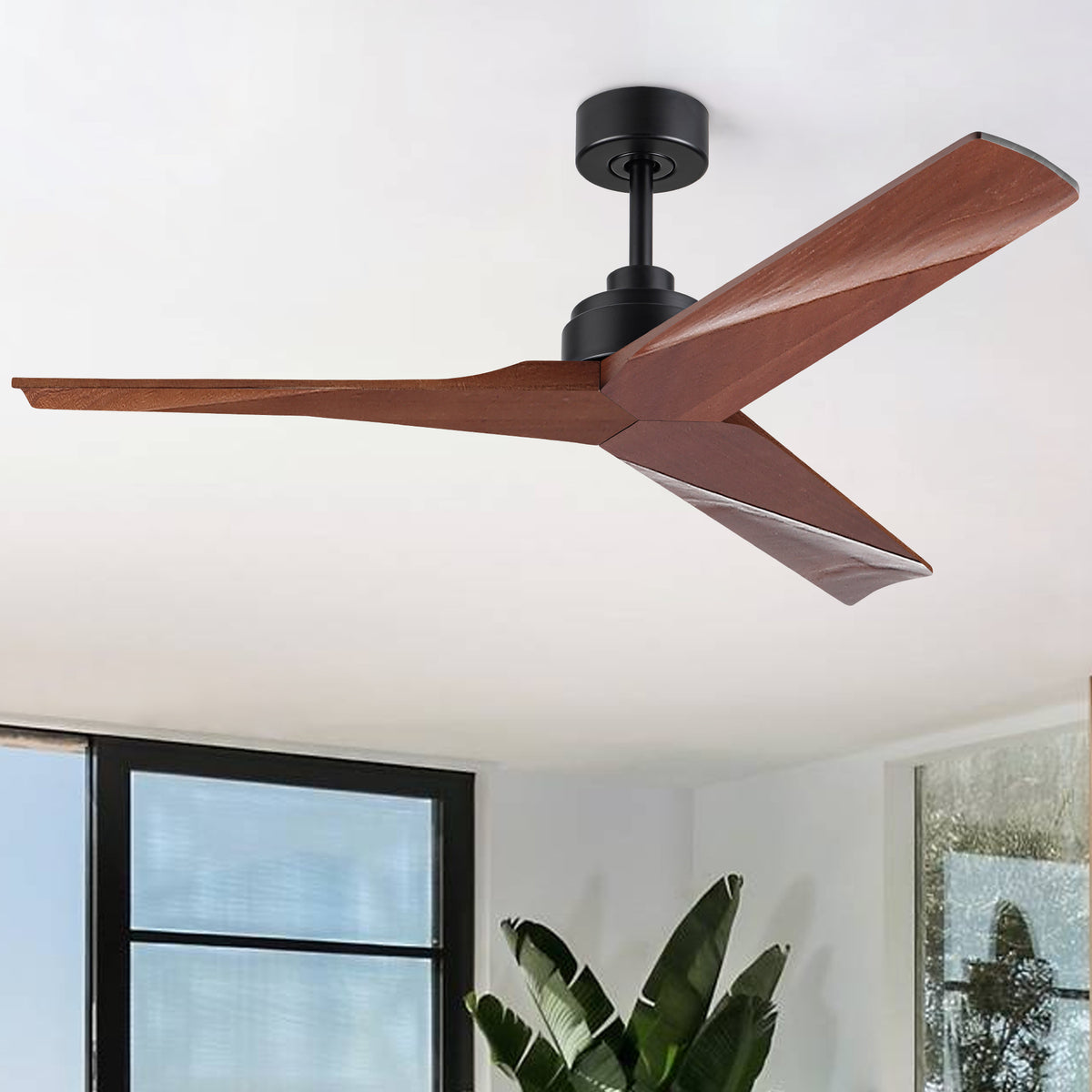 Nøordka Ceiling Fan Fixture Default 52" Modern Sleek Black Ceiling Fan Without Light