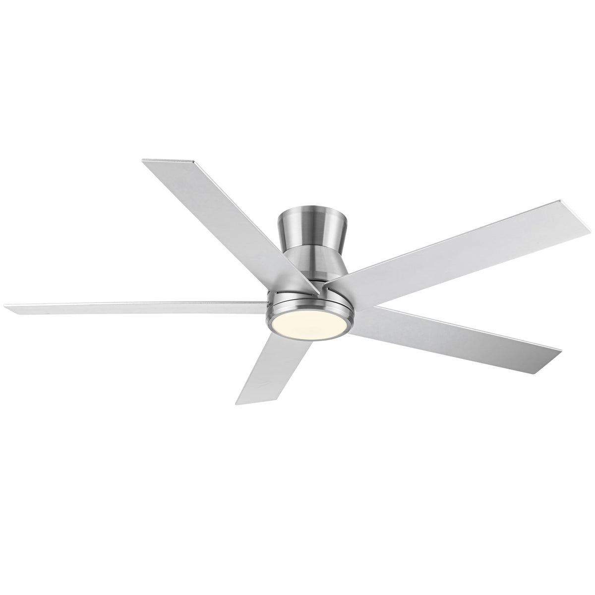Nøordka Ceiling Fan Fixture Default 52" Modern Sleek Brushed Nickel Ceiling Fan With Light