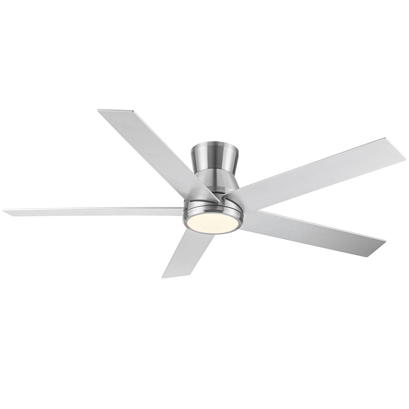 Nøordka Ceiling Fan Fixture Default 52" Modern Sleek Brushed Nickel Ceiling Fan With Light