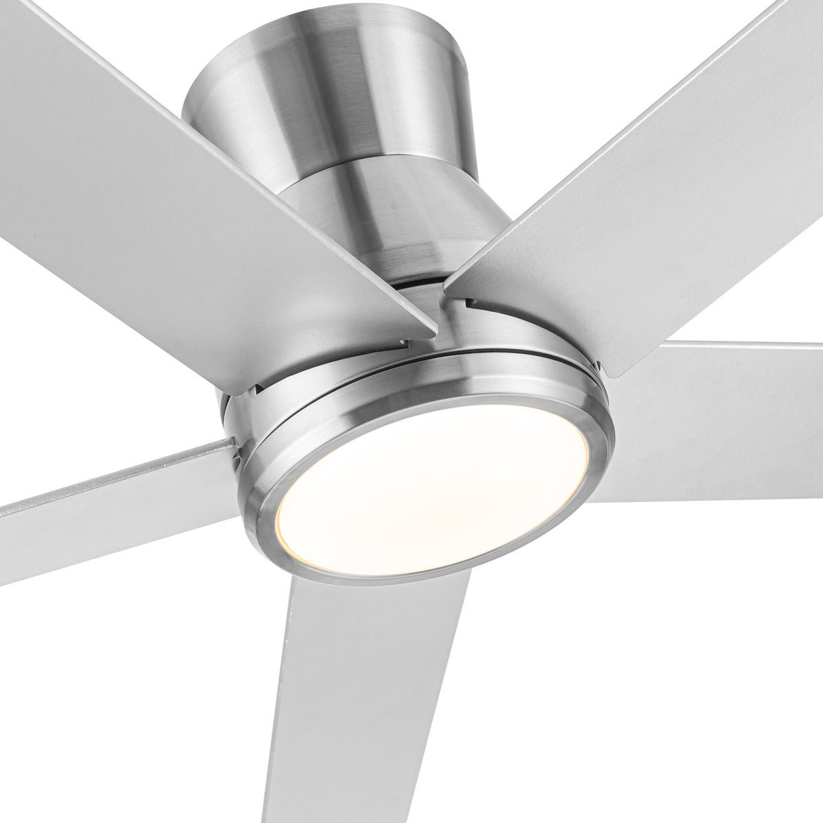 Nøordka Ceiling Fan Fixture Default 52" Modern Sleek Brushed Nickel Ceiling Fan With Light