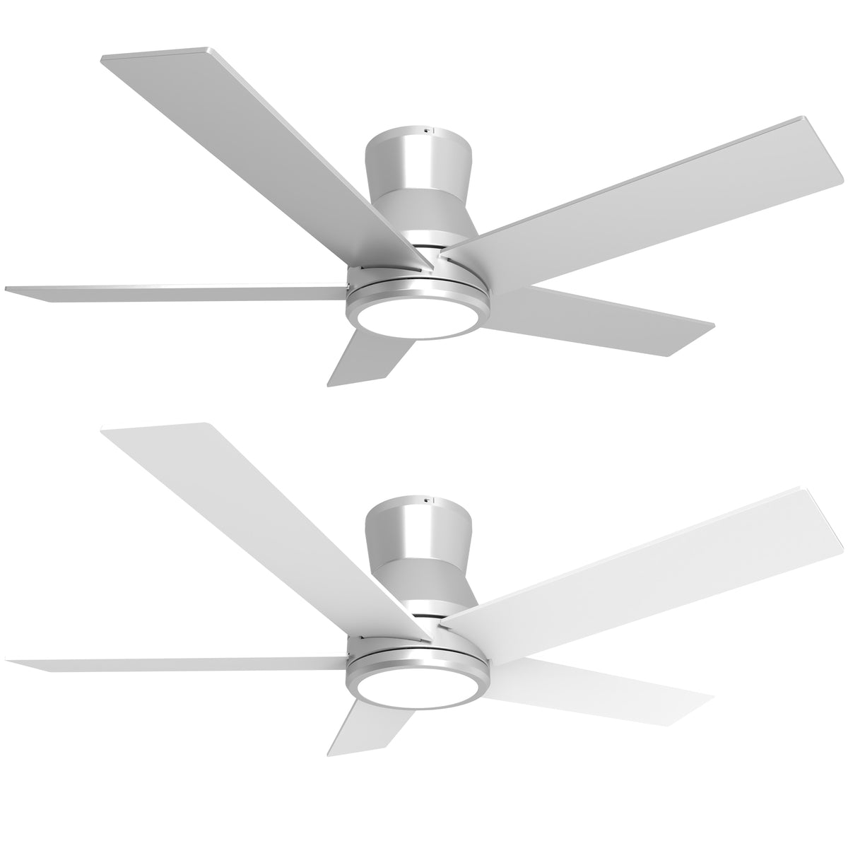 Nøordka Ceiling Fan Fixture Default 52" Modern Sleek Brushed Nickel Ceiling Fan With Light
