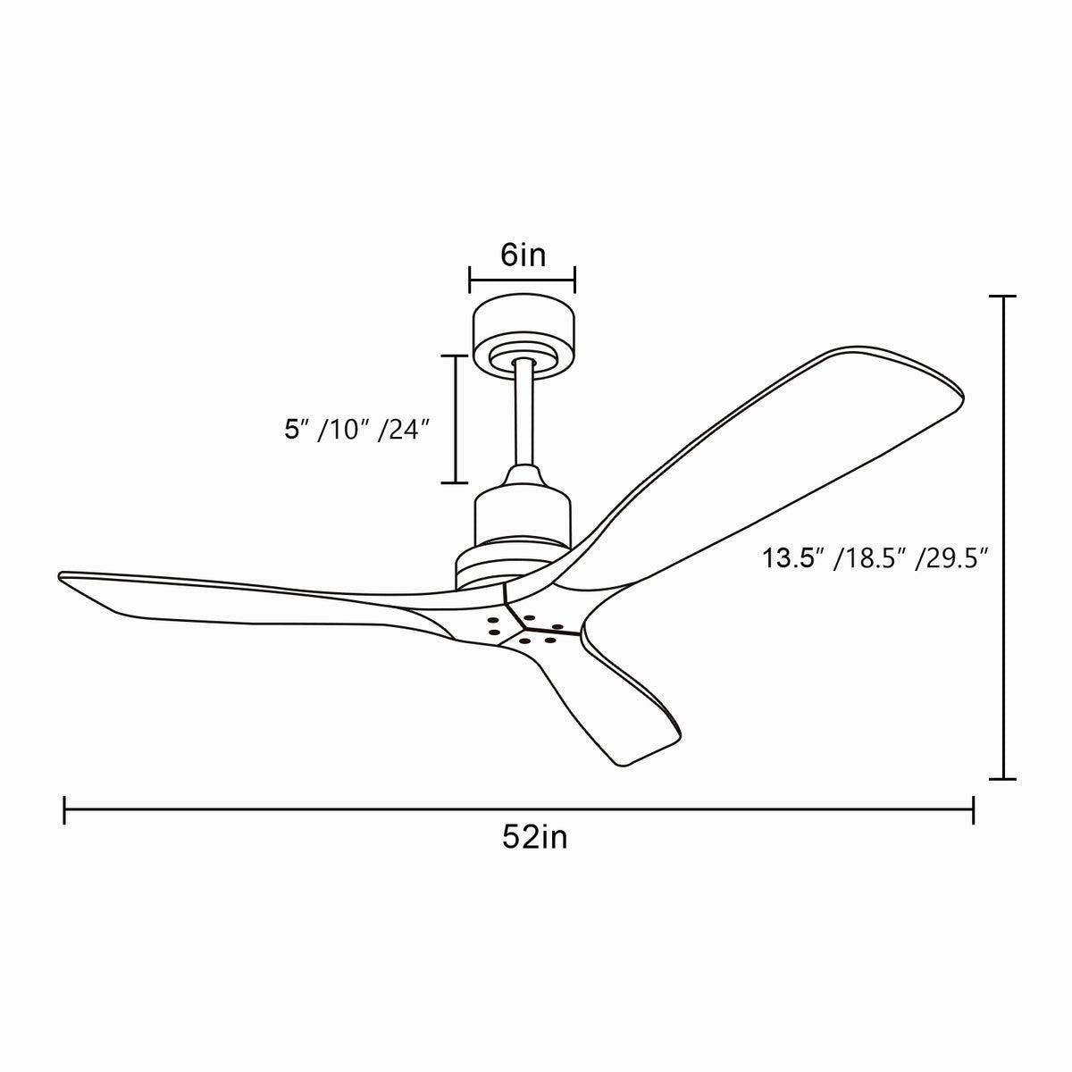 Nøordka Ceiling Fan Fixture Default 52" Modern Sleek Brushed Nickel Ceiling Fan with Remote