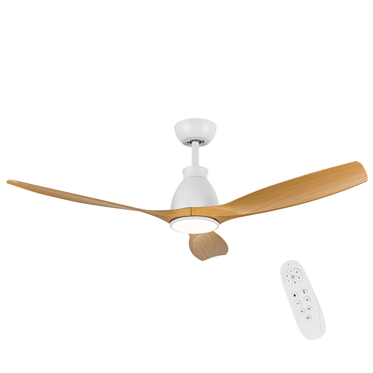 Nøordka Ceiling Fan Fixture Default 52" Modern Sleek White Ceiling Fan with Light