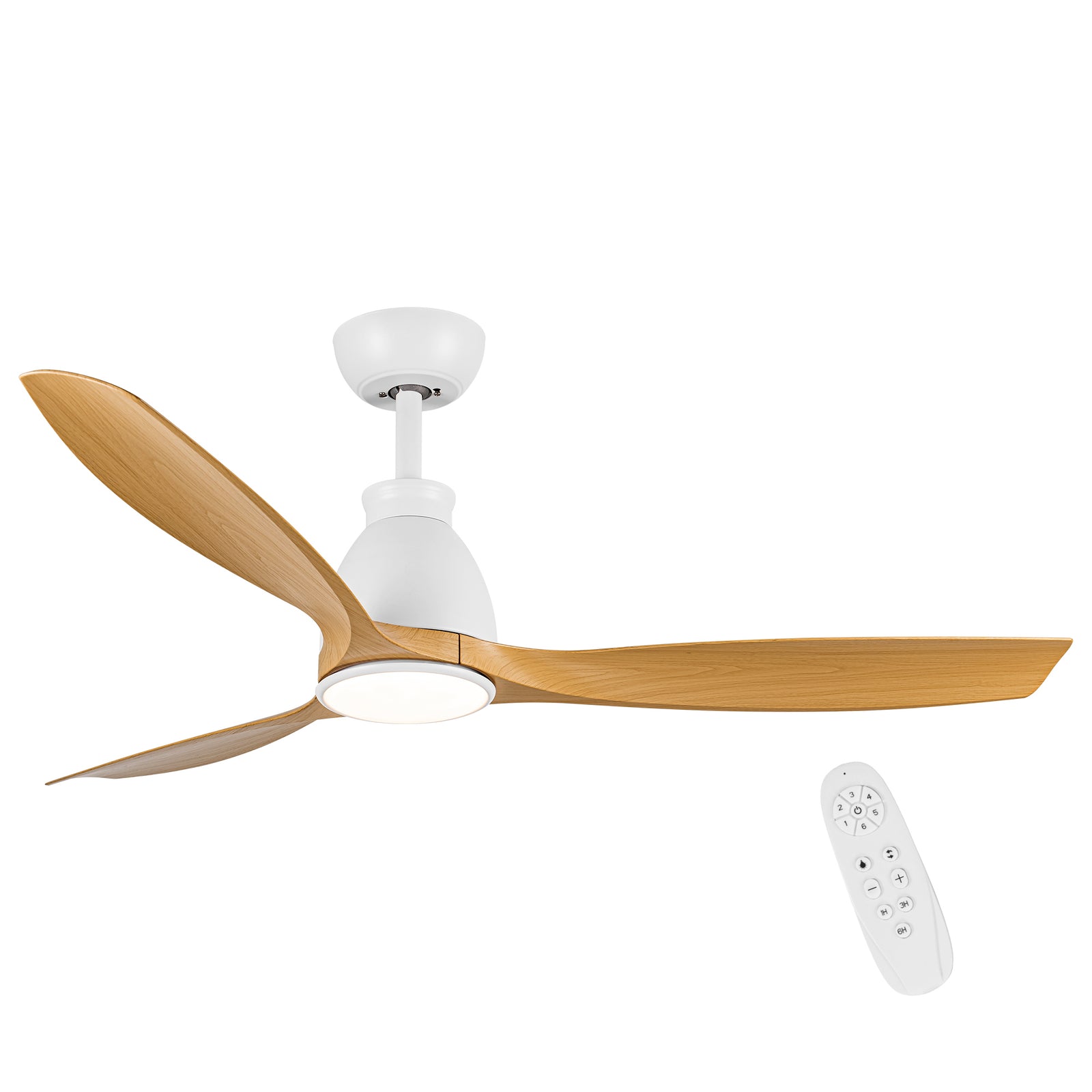Nøordka Ceiling Fan Fixture Default 52" Modern Sleek White Ceiling Fan with Light