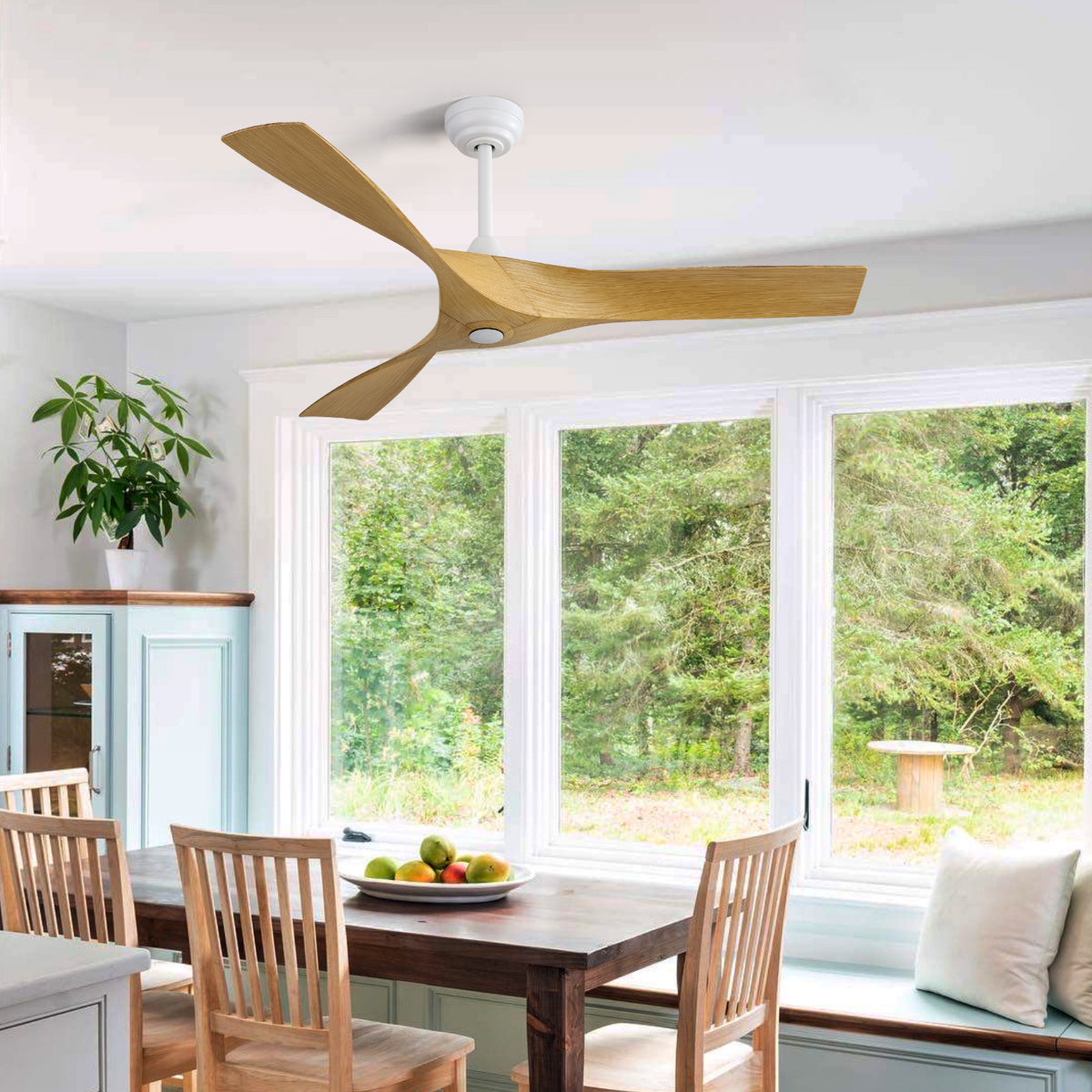 Nøordka Ceiling Fan Fixture Default 52" Modern Sleek White Ceiling Fan With Remote