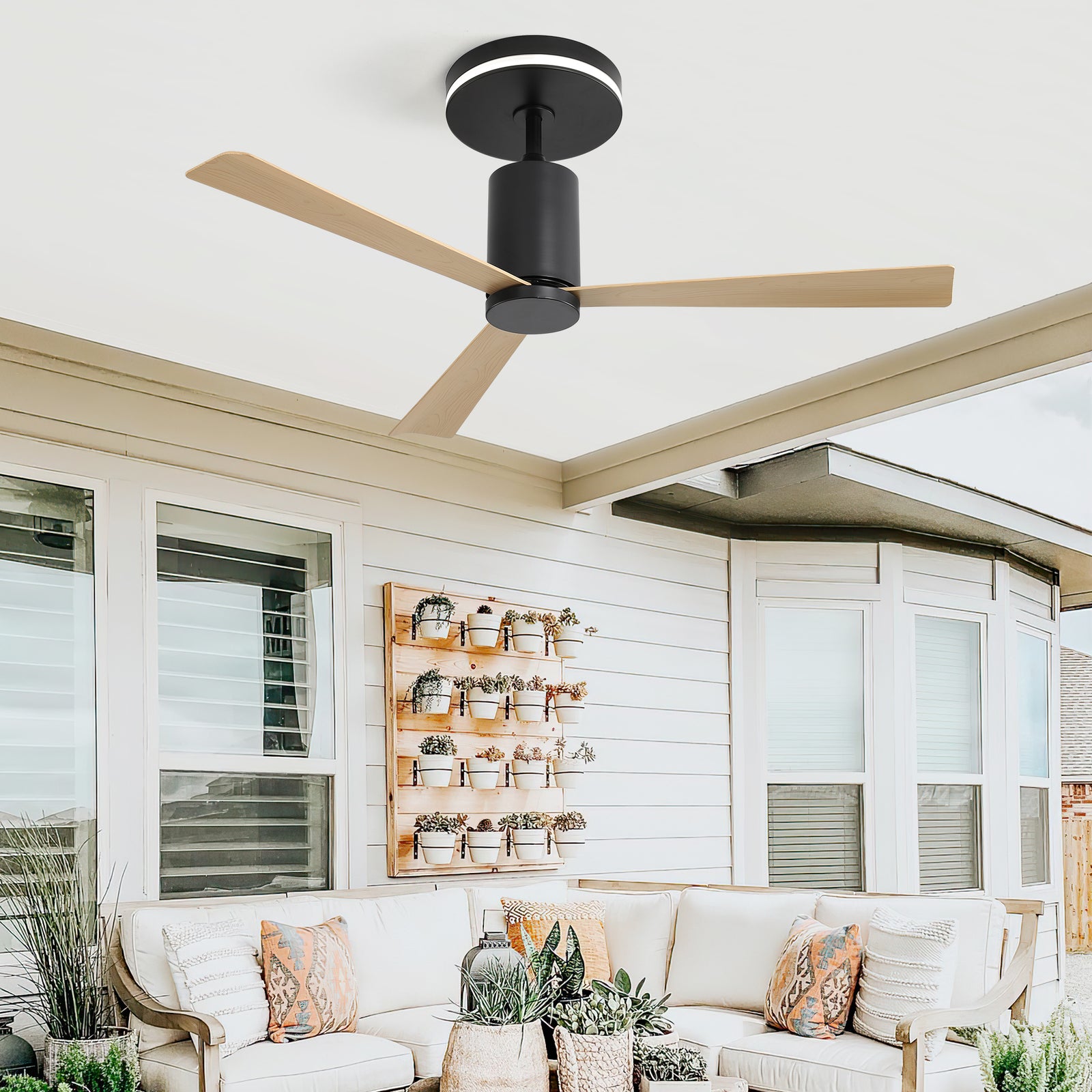 Nøordka Ceiling Fan Fixture Default 52" Nordic Inspired Black Ceiling Fan With Light