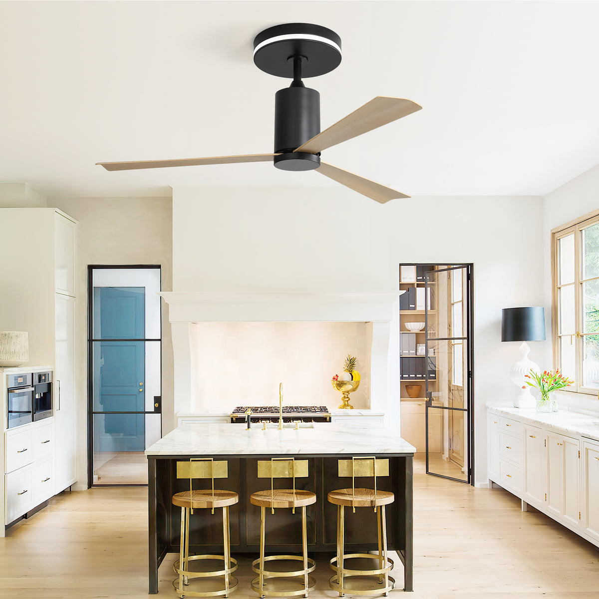 Nøordka Ceiling Fan Fixture Default 52" Nordic Inspired Black Ceiling Fan With Light