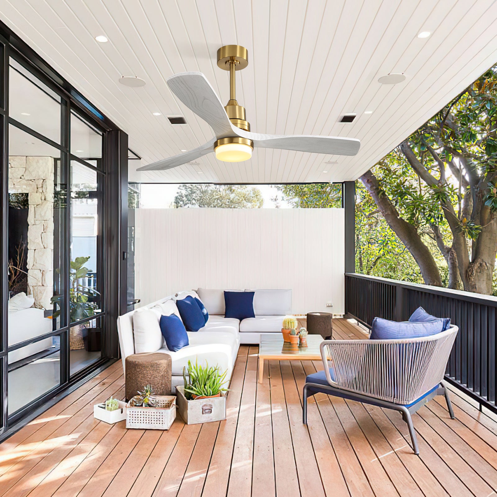 Nøordka Ceiling Fan Fixture Default 52" Nordic Inspired Gold Ceiling Fan With Light