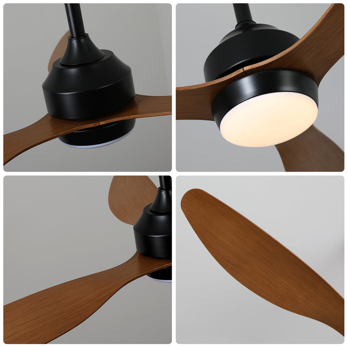 Nøordka Ceiling Fan Fixture Default 52" Nordic Inspired Matte Black Walnut Ceiling Fan