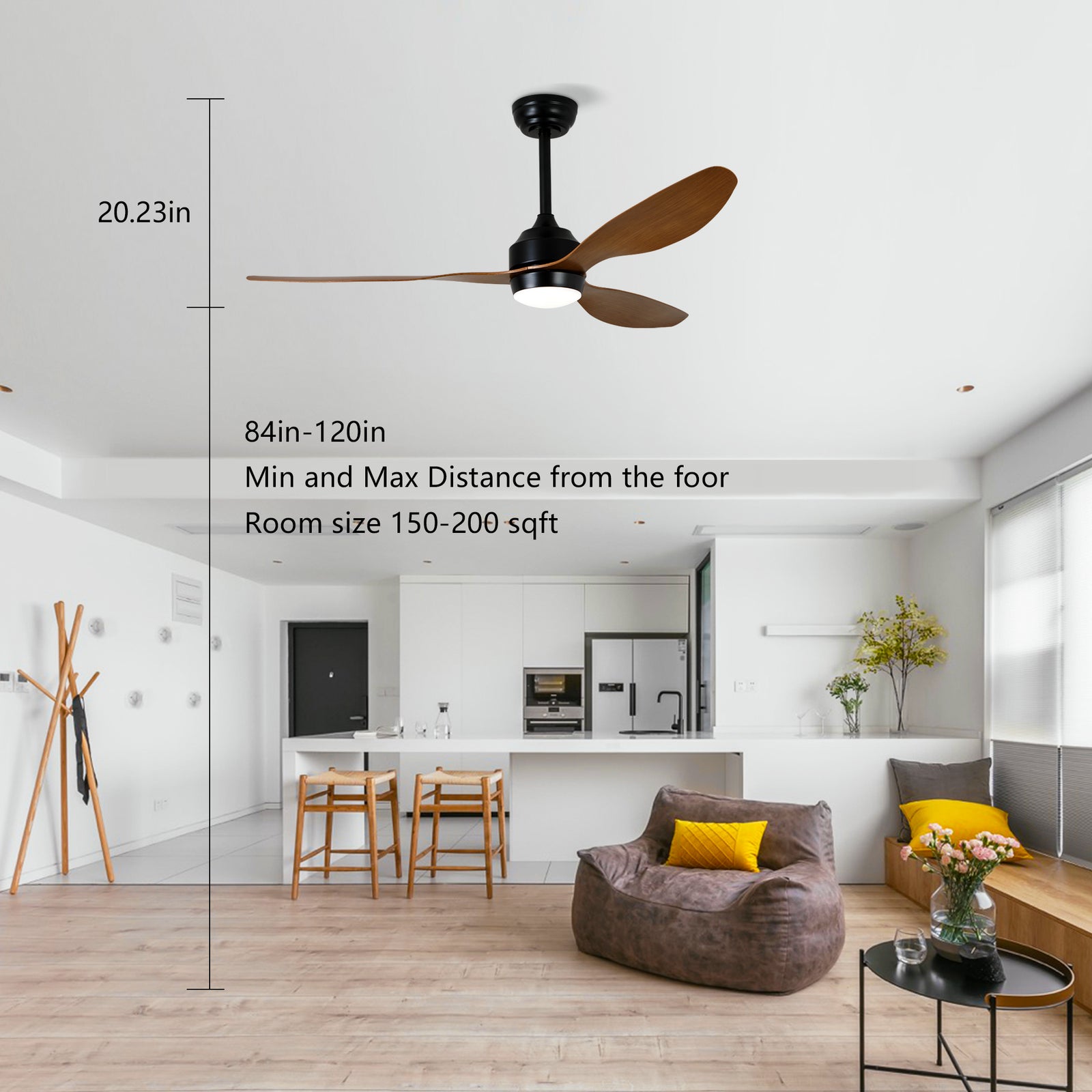 Nøordka Ceiling Fan Fixture Default 52" Nordic Inspired Matte Black Walnut Ceiling Fan