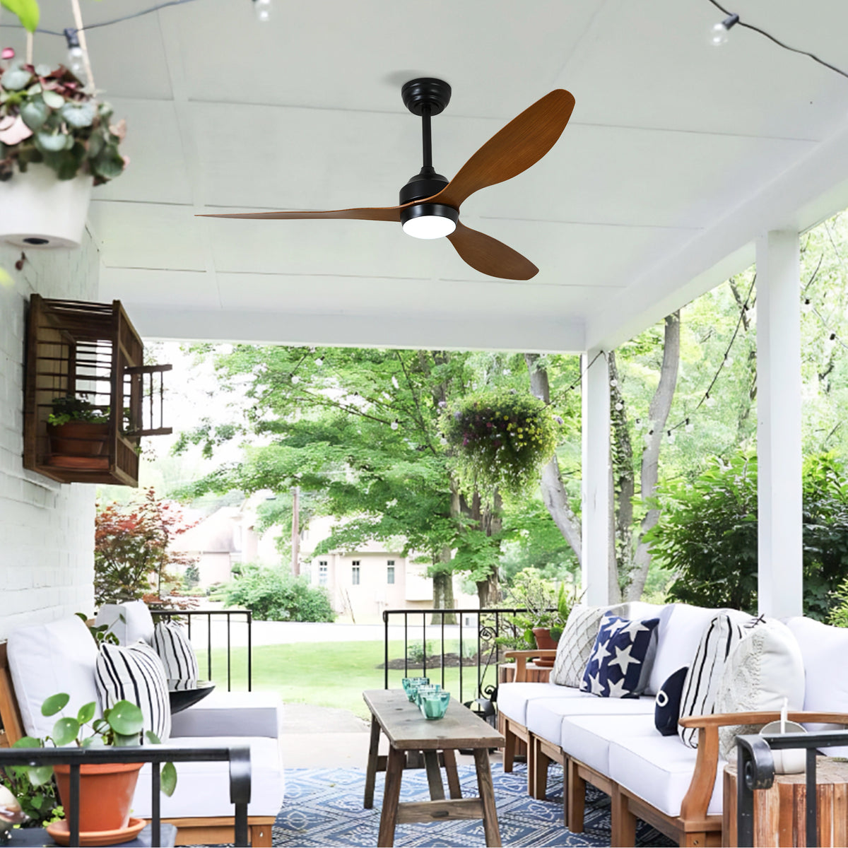 Nøordka Ceiling Fan Fixture Default 52" Nordic Inspired Matte Black Walnut Ceiling Fan