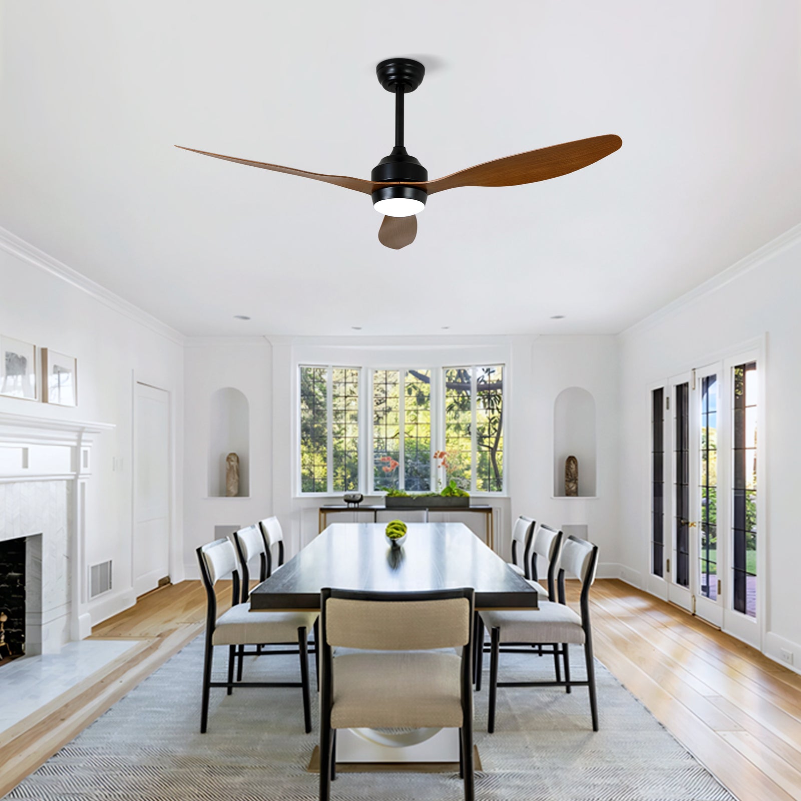 Nøordka Ceiling Fan Fixture Default 52" Nordic Inspired Matte Black Walnut Ceiling Fan