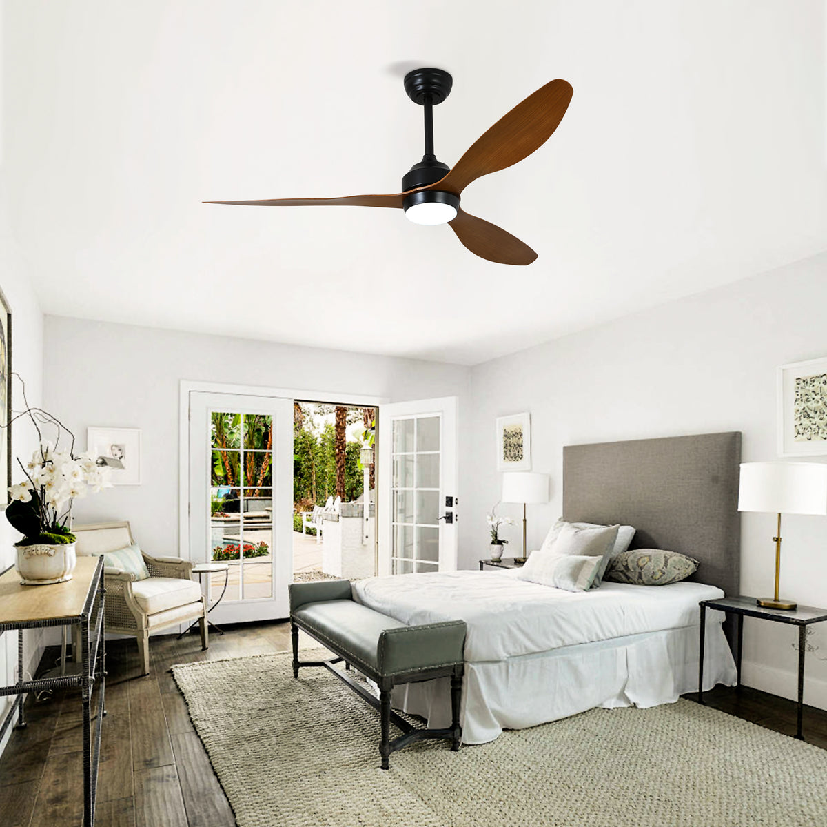 Nøordka Ceiling Fan Fixture Default 52" Nordic Inspired Matte Black Walnut Ceiling Fan