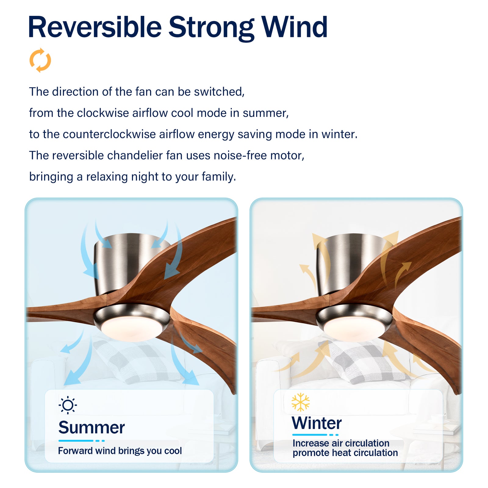 Nøordka Ceiling Fan Fixture Default 52" Nordic Inspired Nickel Ceiling Fan With Light