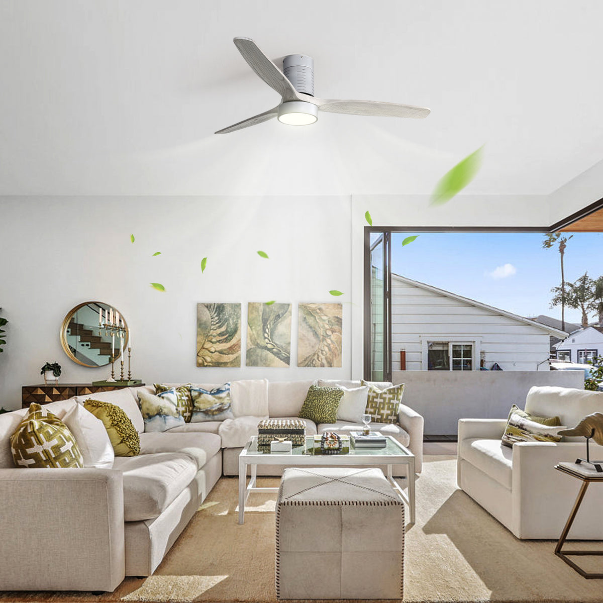 Nøordka Ceiling Fan Fixture Default 52" Nordic Inspired Silver Ceiling Fan With Light