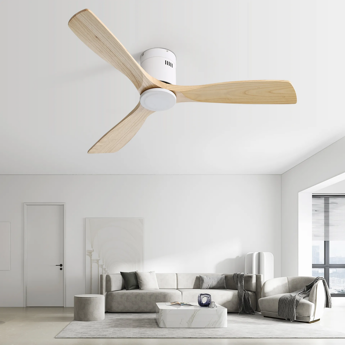 Nøordka Ceiling Fan Fixture Default 52" Nordic Inspired White Ceiling Fan for Living Rooms