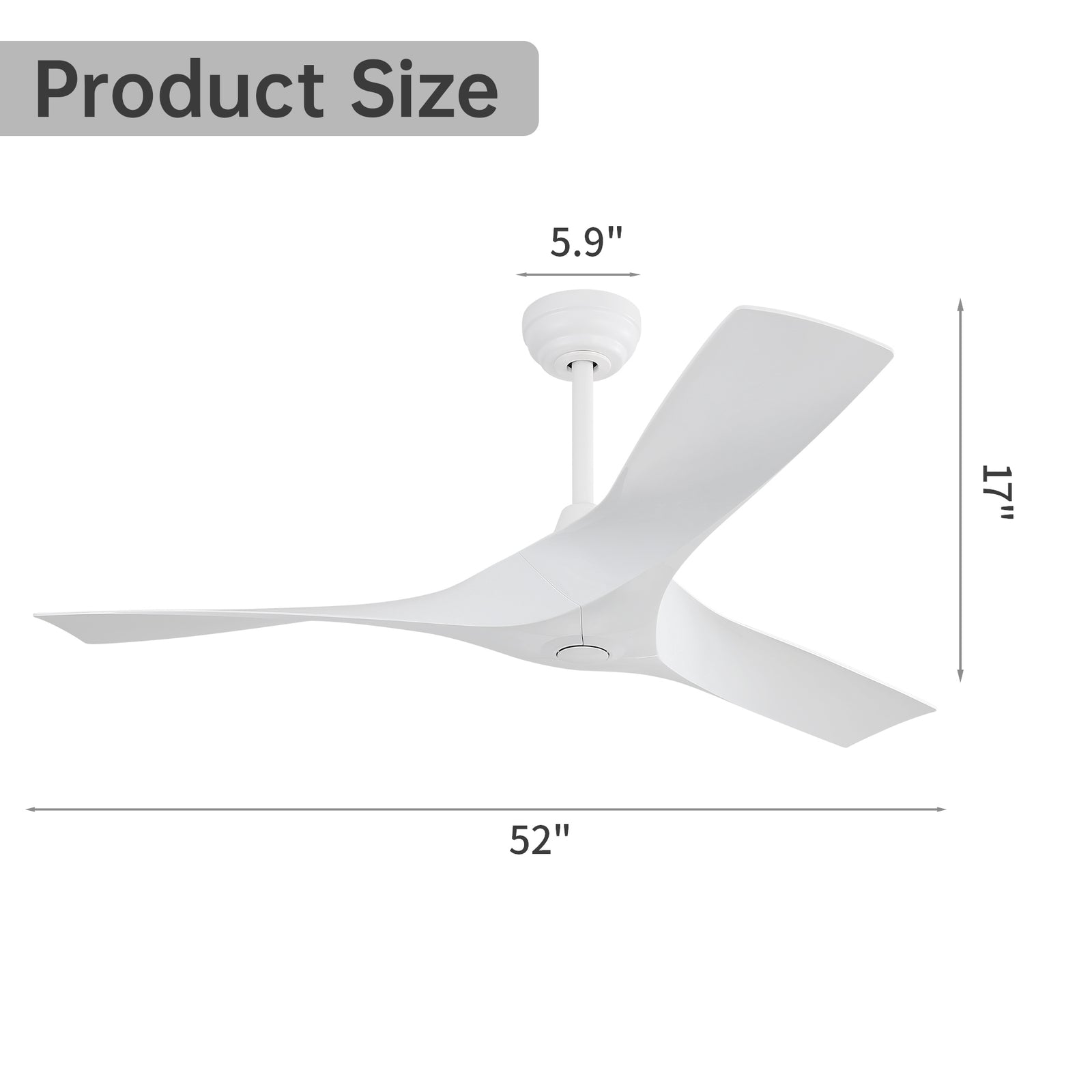 Nøordka Ceiling Fan Fixture Default 52" Nordic Inspired White Ceiling Fan Remote Control