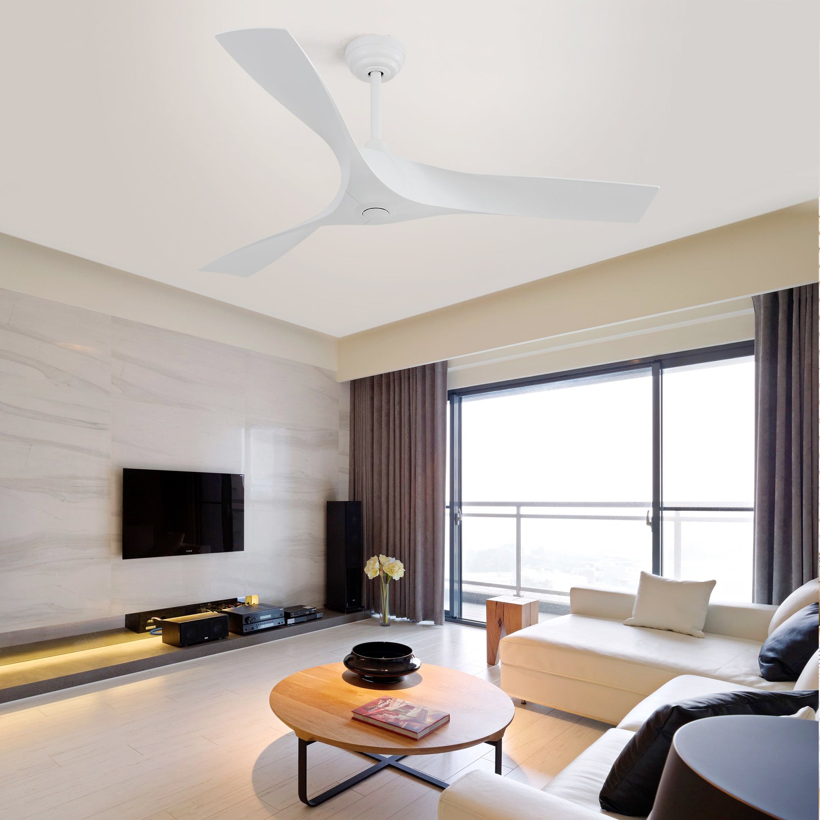 Nøordka Ceiling Fan Fixture Default 52" Nordic Inspired White Ceiling Fan Remote Control