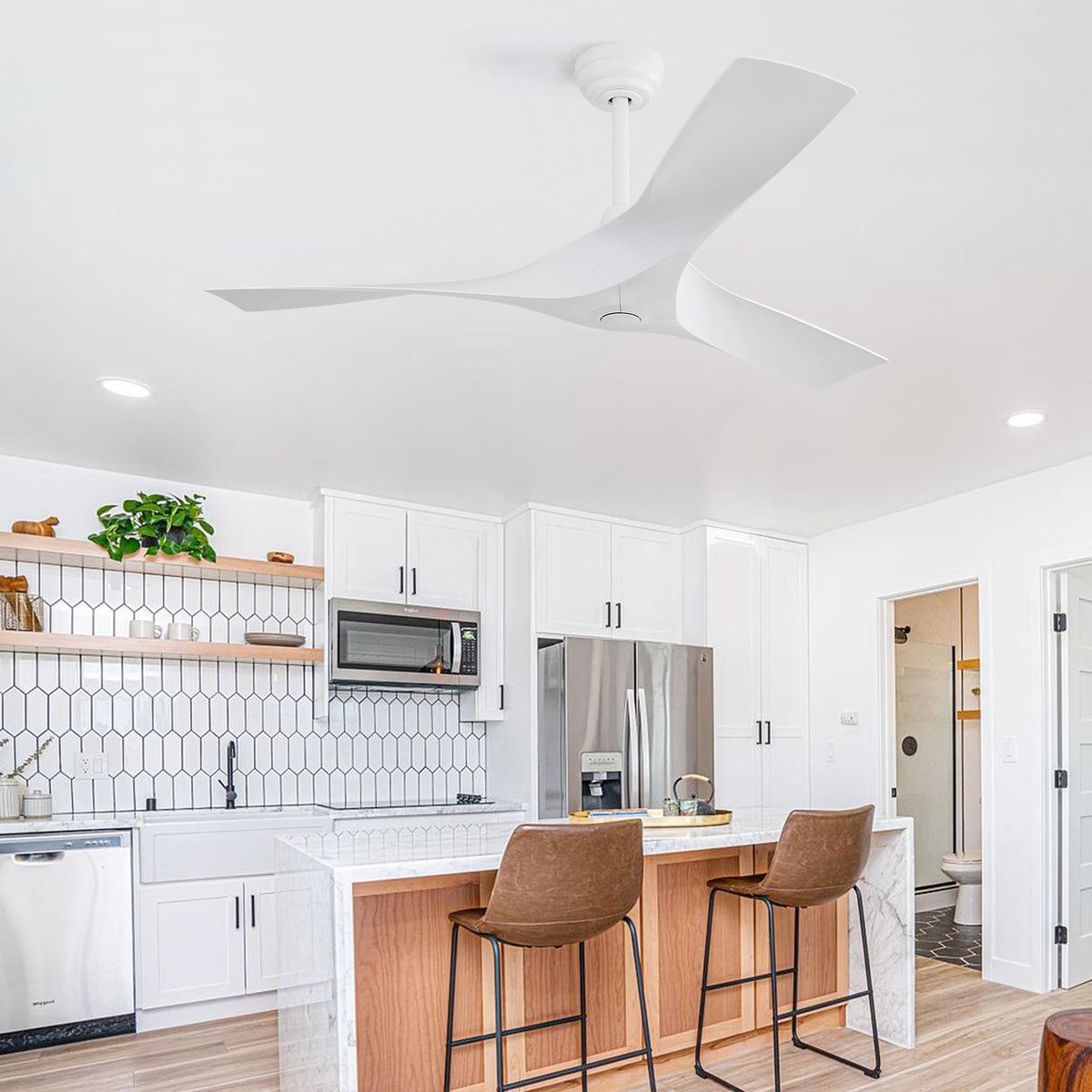 Nøordka Ceiling Fan Fixture Default 52" Nordic Inspired White Ceiling Fan Remote Control