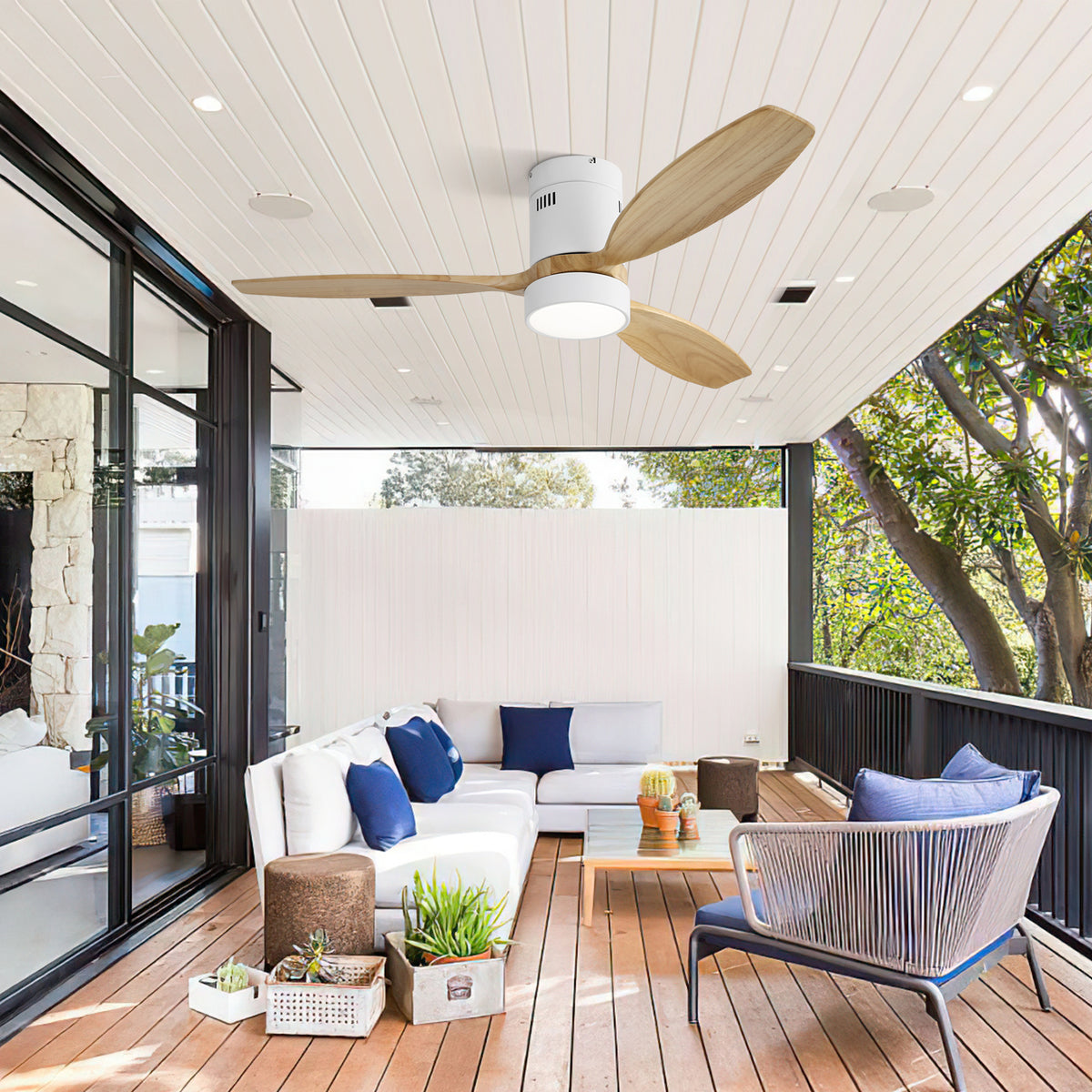 Nøordka Ceiling Fan Fixture Default 52" Nordic Inspired White Ceiling Fan With Light