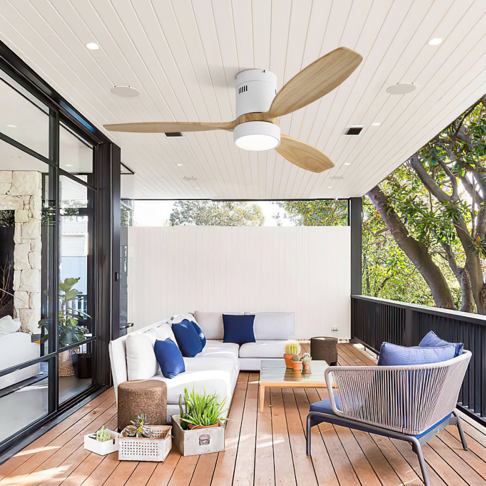 Nøordka Ceiling Fan Fixture Default 52" Nordic Inspired White Ceiling Fan With Light