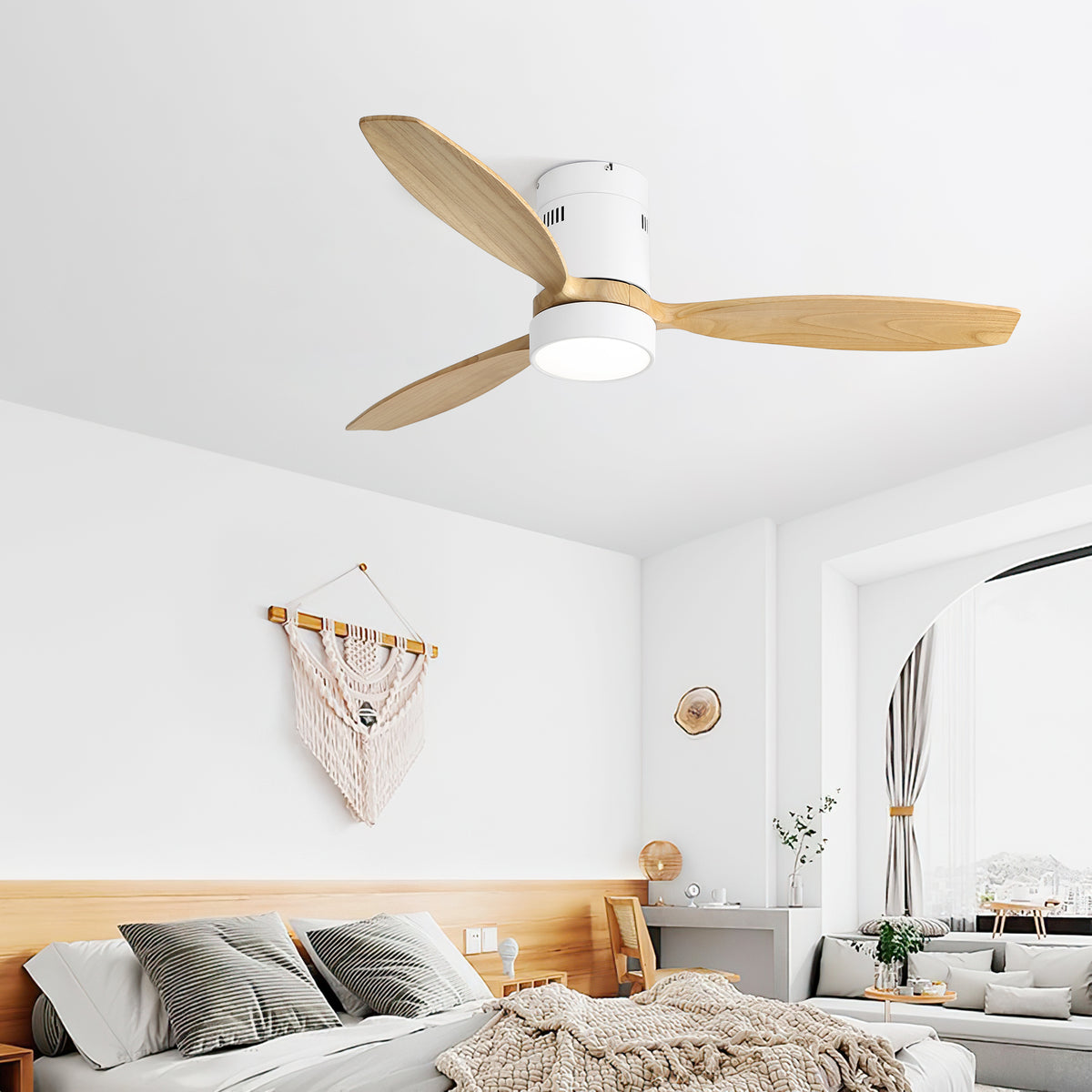 Nøordka Ceiling Fan Fixture Default 52" Nordic Inspired White Ceiling Fan With Light