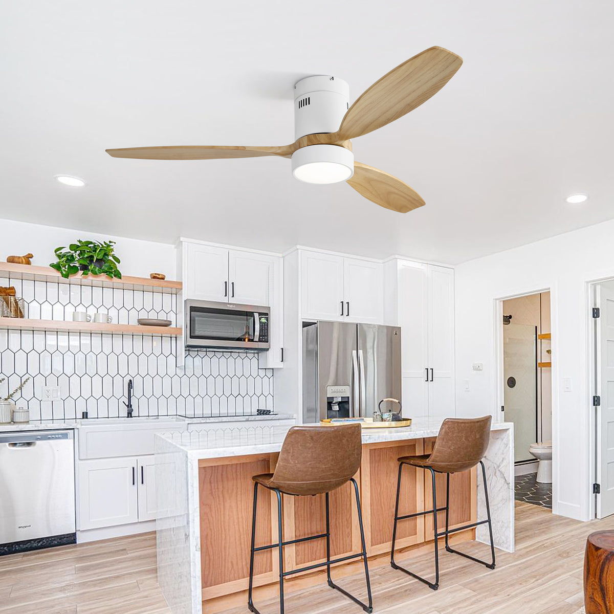 Nøordka Ceiling Fan Fixture Default 52" Nordic Inspired White Ceiling Fan With Light